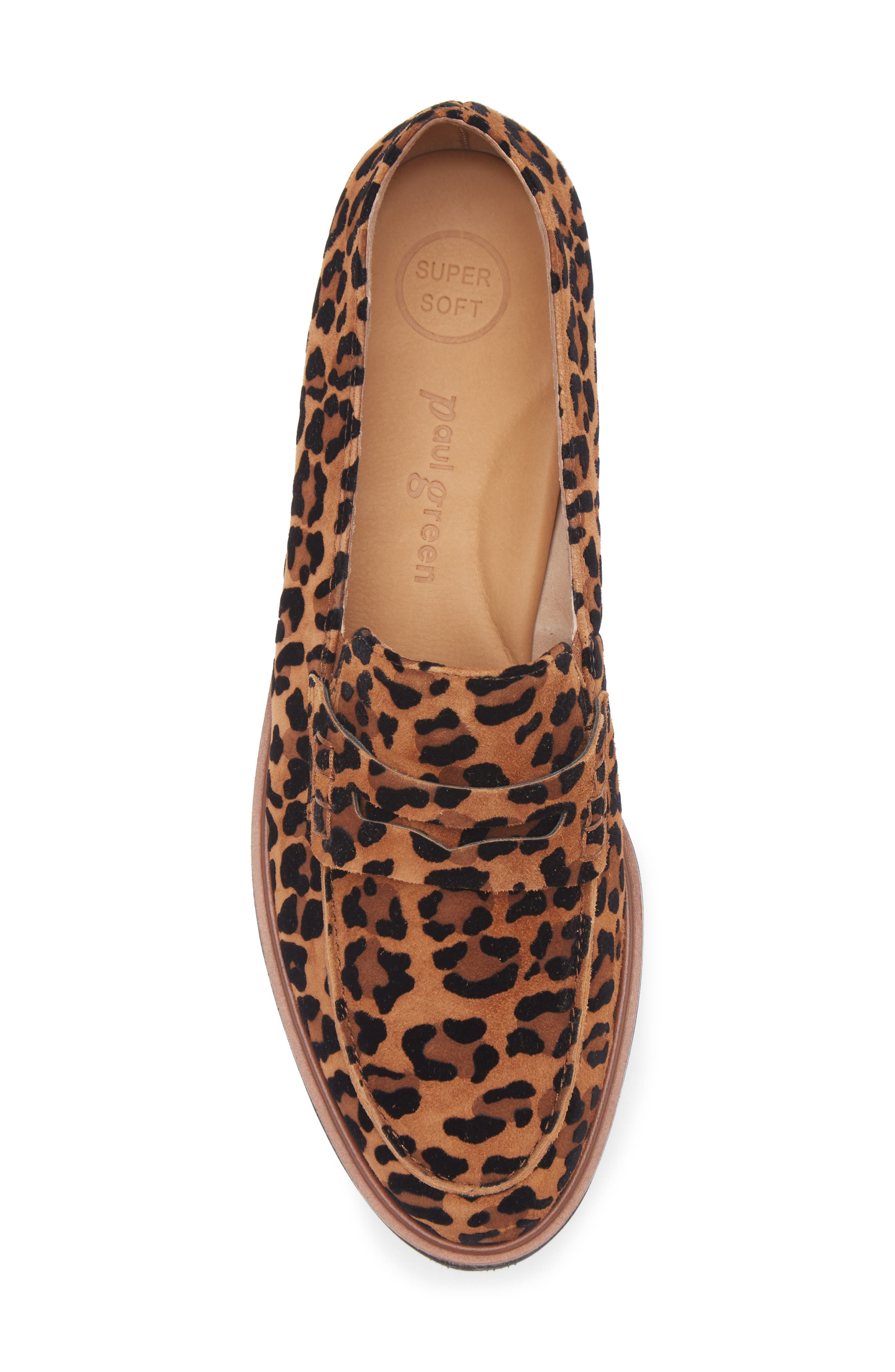Paul Green Zelda Leopard Print Lug Sole Loafer, Alternate, color, Leo Sisal Velvet