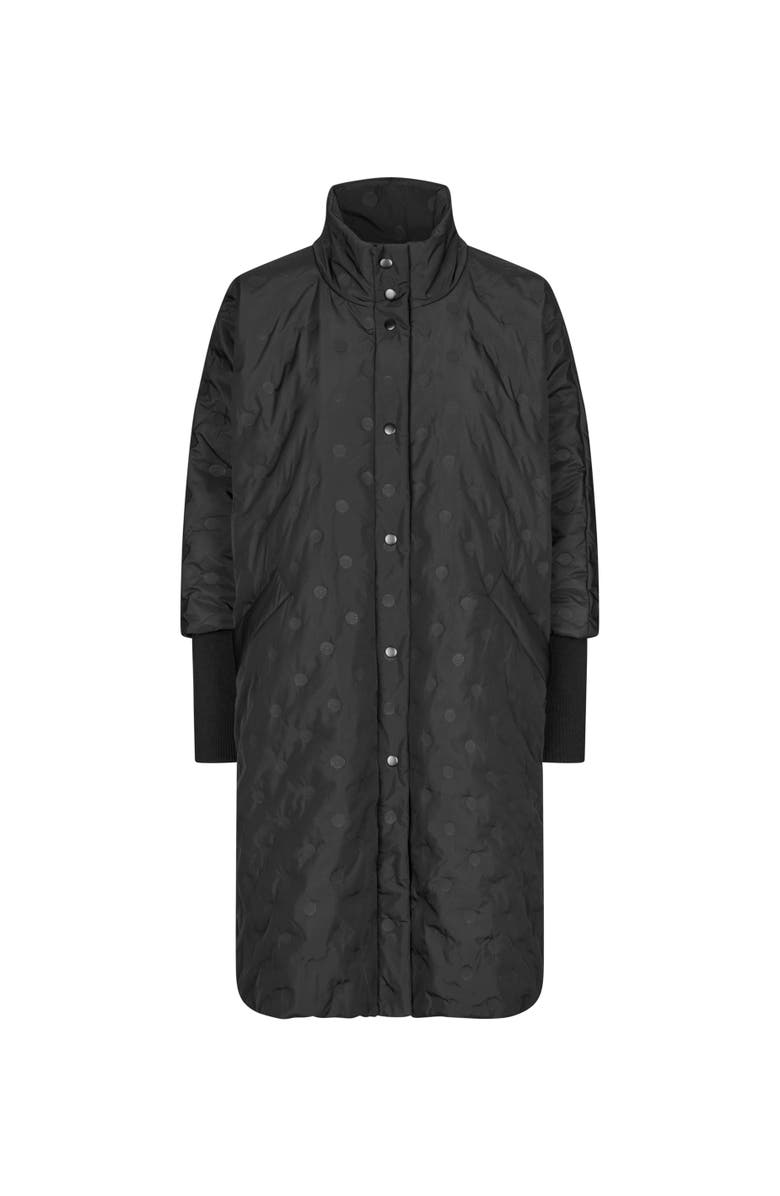 Masai Copenhagen Tilda Long Sleeve High Neck Long Coat, Alternate, color, Black