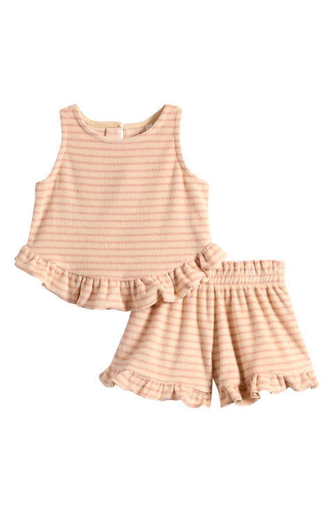 Kids' Faye Stripe Ruffle Trim Tank & Shorts Set (Baby