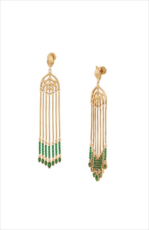 Rc Retro Chic Verdant Whisper Tassels Earrings In Gold