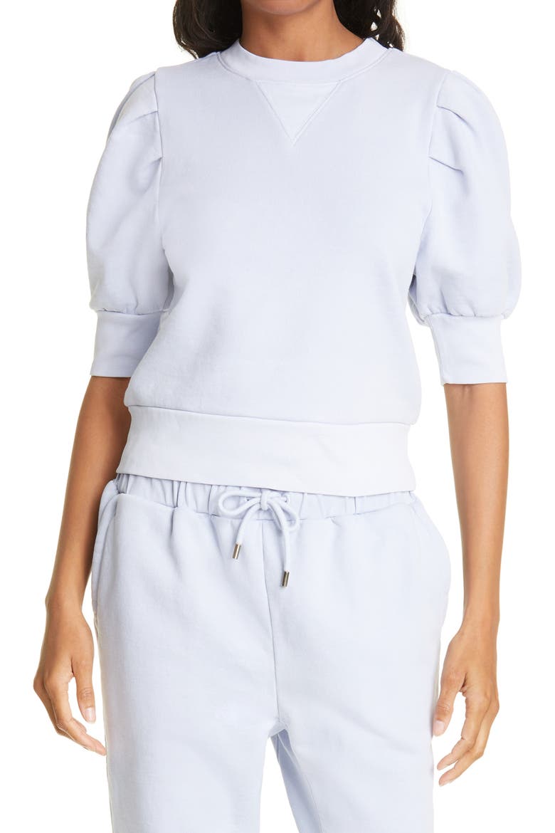 Puff Sleeve Sweatshirt, Main, color, DEW