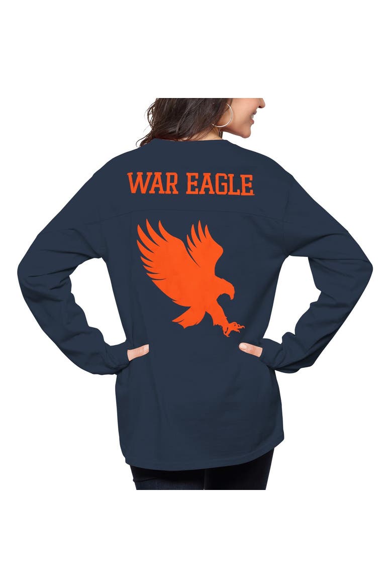 Women's Pressbox Navy Auburn Tigers The Big Shirt Oversized Long Sleeve T-Shirt, Main, color, Navy
