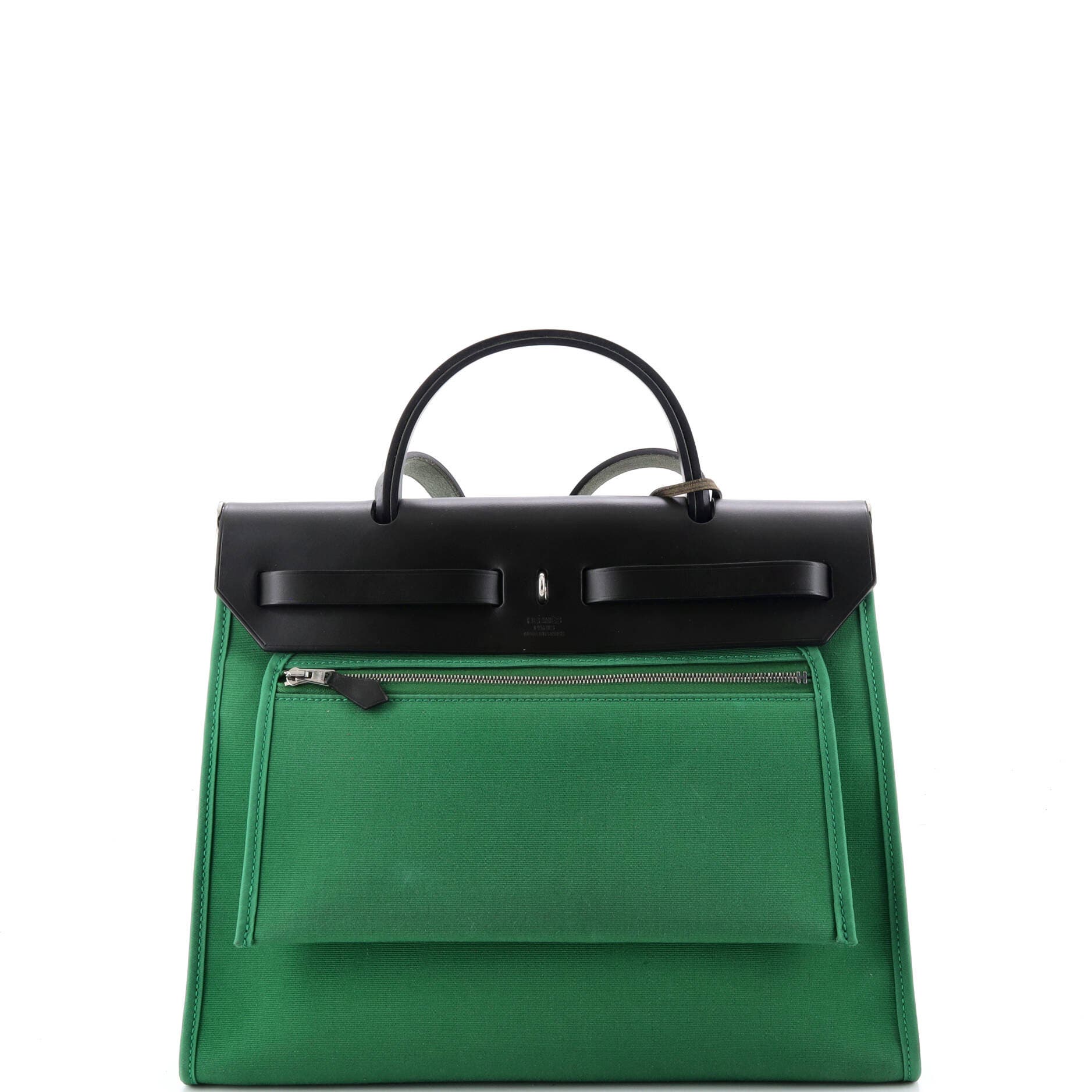 Herbag Zip Leather and Toile 31, Alternate, color, Green
