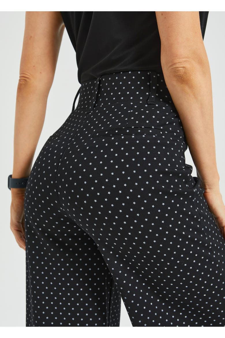 Classic High Waist DPYP Dress Pant Yoga Pants Wide Leg, Alternate, color, Black White Star