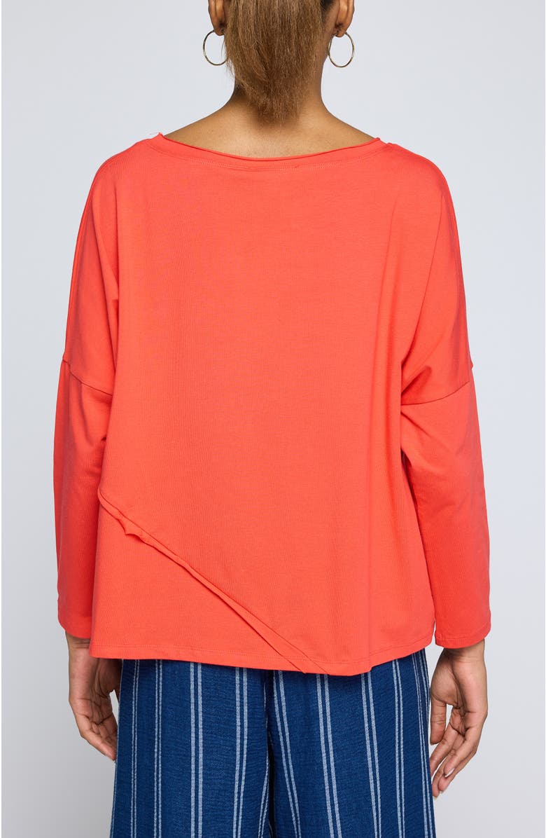 LUUKAA Cerys Asymmetric Jersey Blouse, Alternate, color, Vermillion