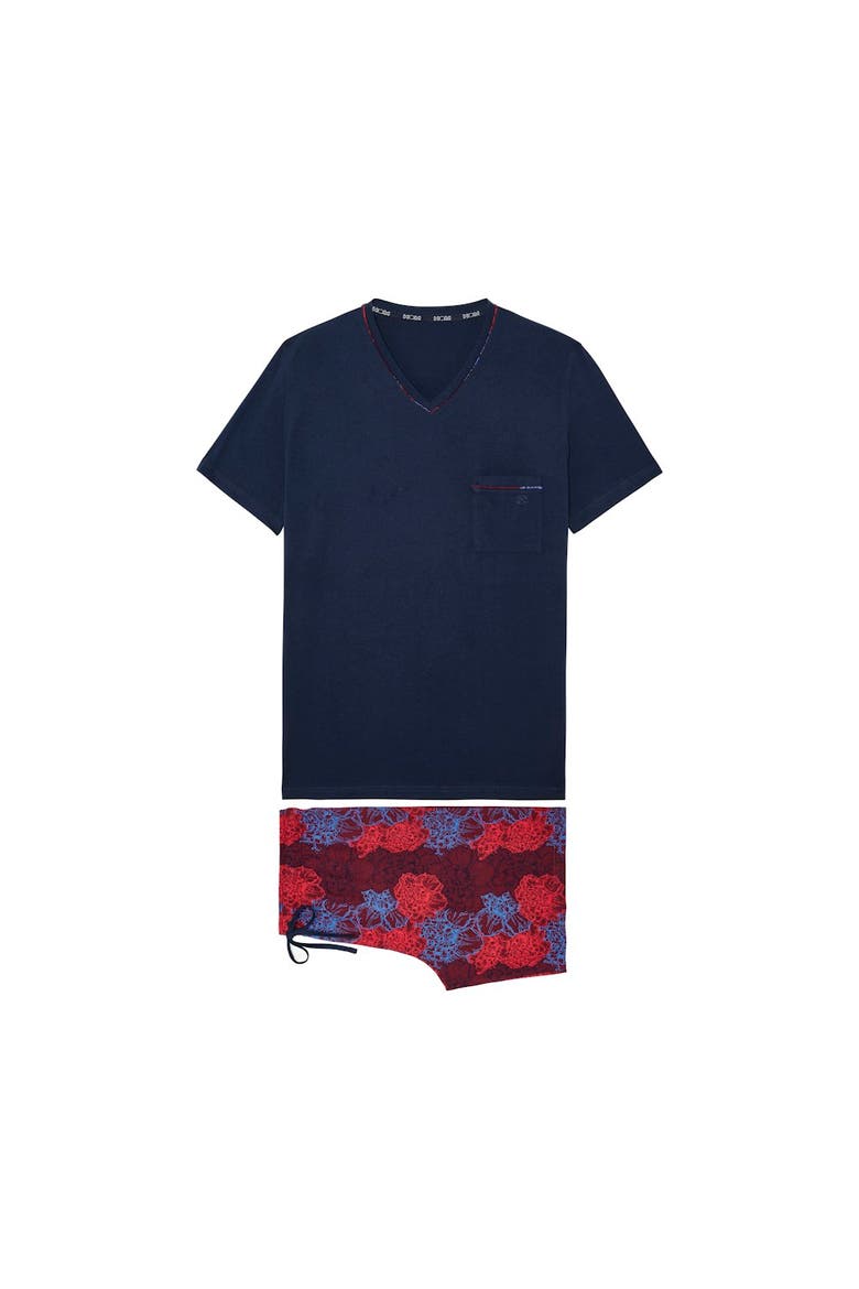 Bouquet Short Pajama Set, Main, color, Bordeaux Print
