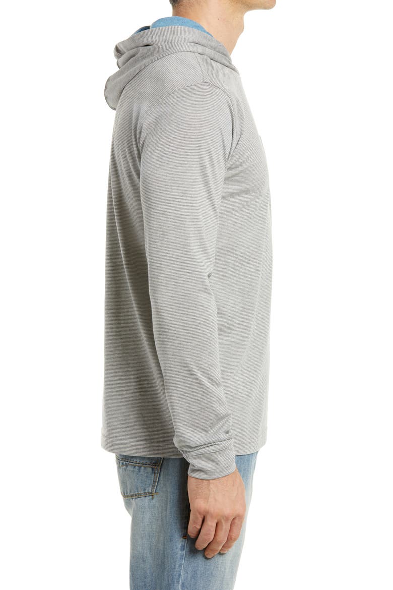 Men's Gunnar Pinstripe Long Sleeve Hooded T-Shirt, Alternate, color, METEOR