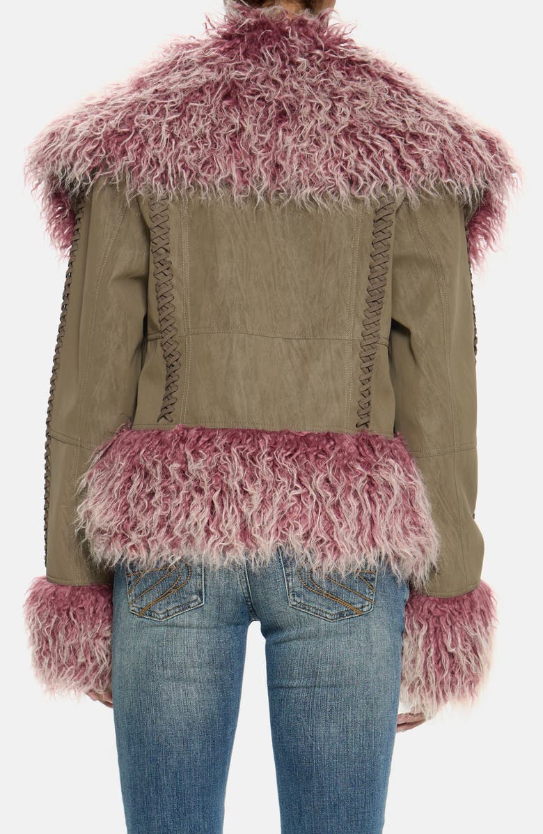 JADED LONDON Faux Fur Trim Faux Suede Jacket, Alternate, color, Multi