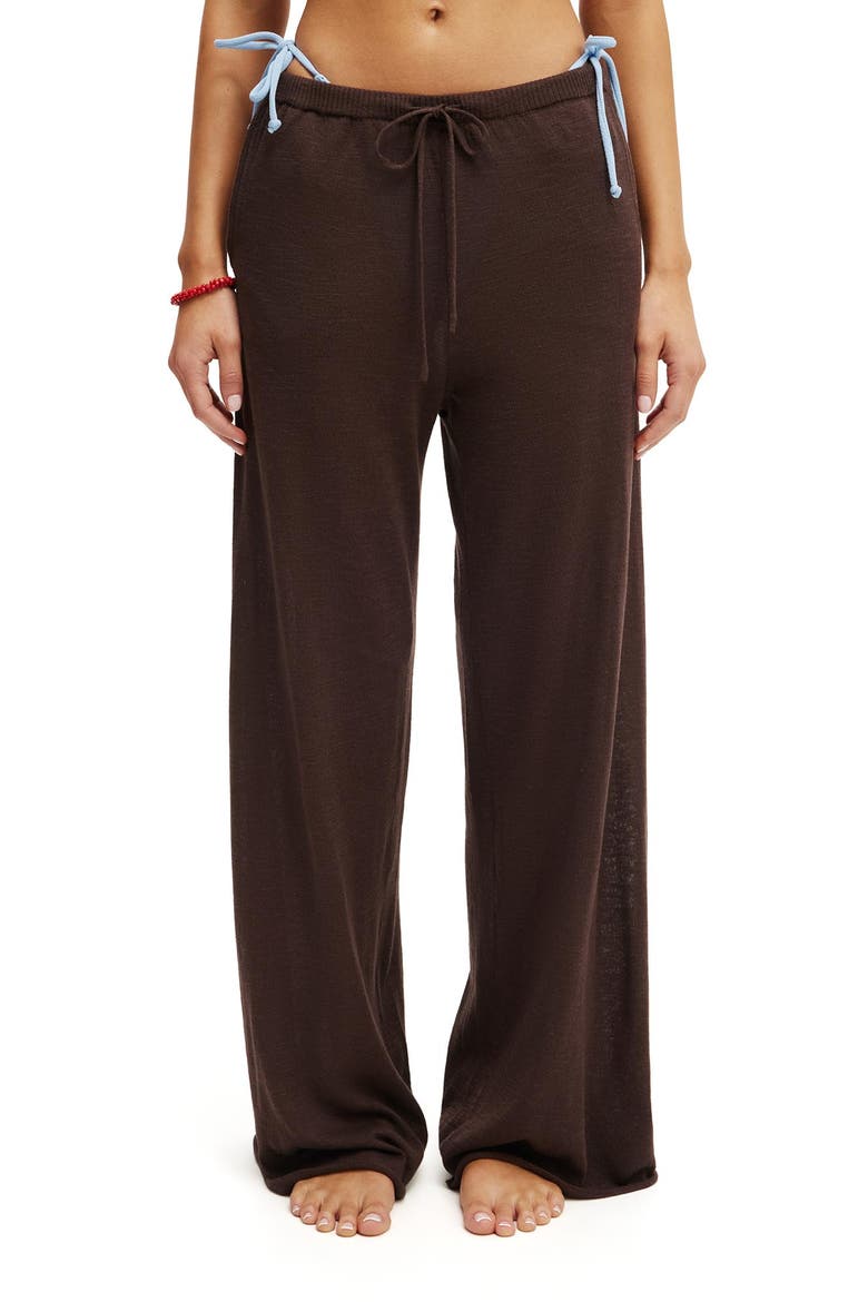Women's Isla Knit Relaxed Pant, Alternate, color, Espresso