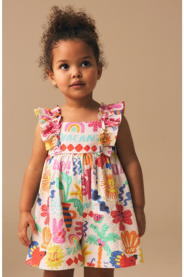 Kids' Holiday Print Romper, Alternate, color, MULTI