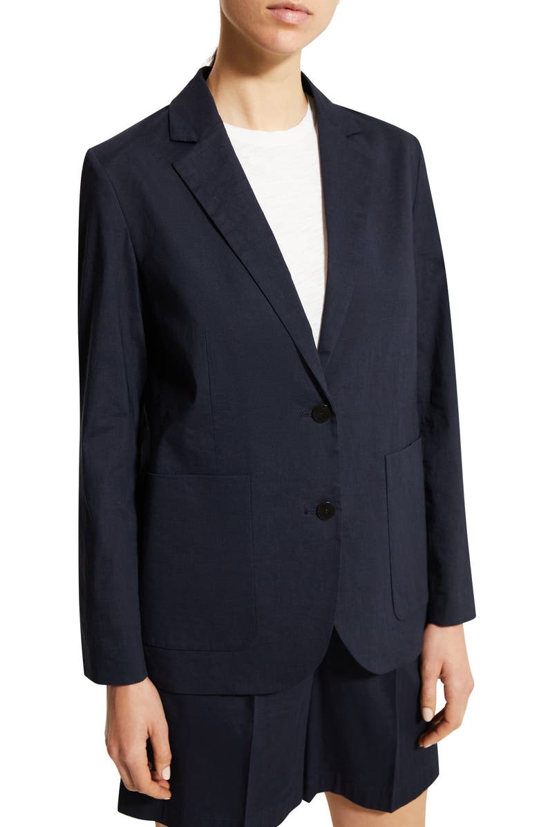 Theory Linen Blend Blazer, Alternate, color, Concord