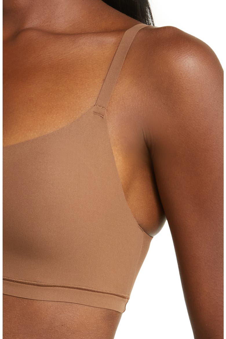 Soft Stretch Scoop Padded Bralette, Alternate, color, COCOA