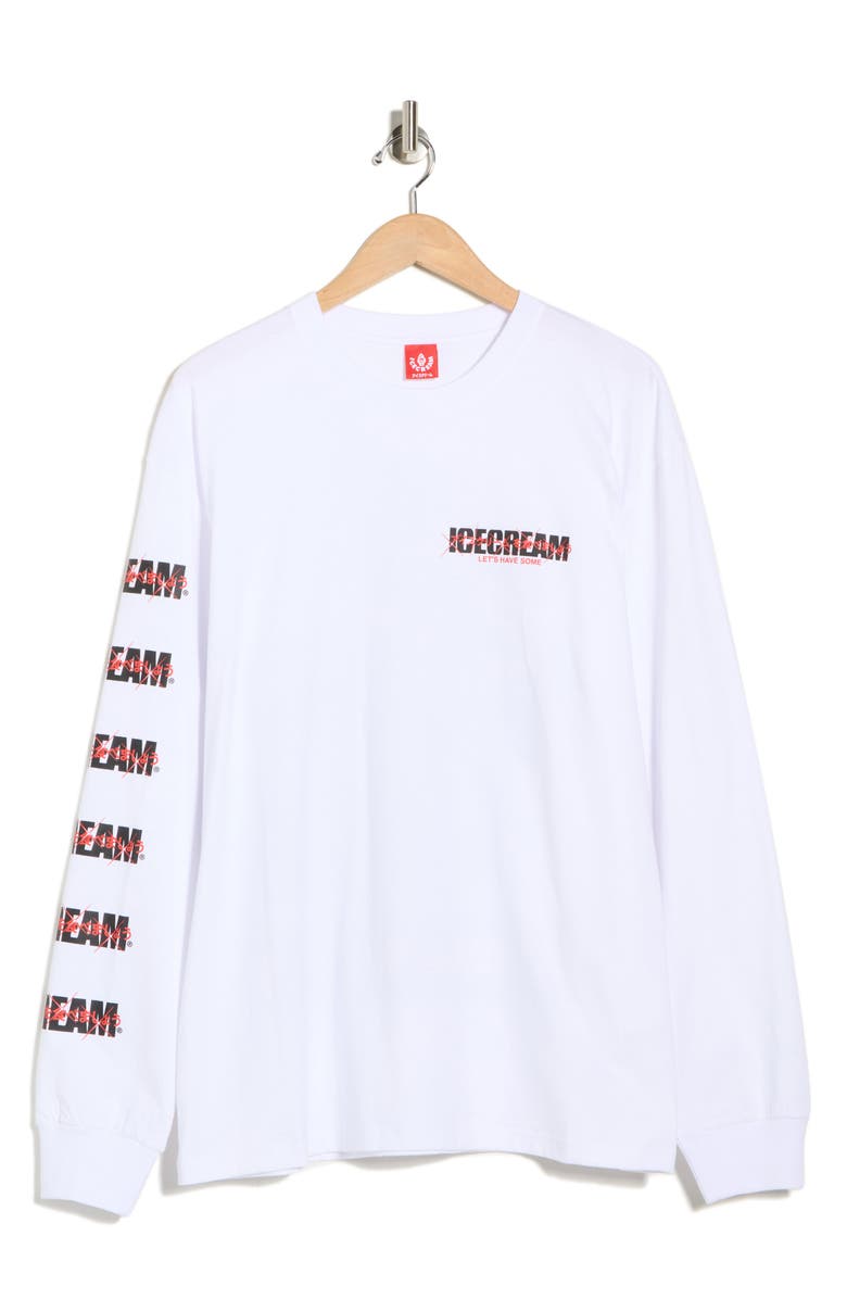 ICECREAM Luggage Long Sleeve Graphic T-Shirt, Alternate, color, White
