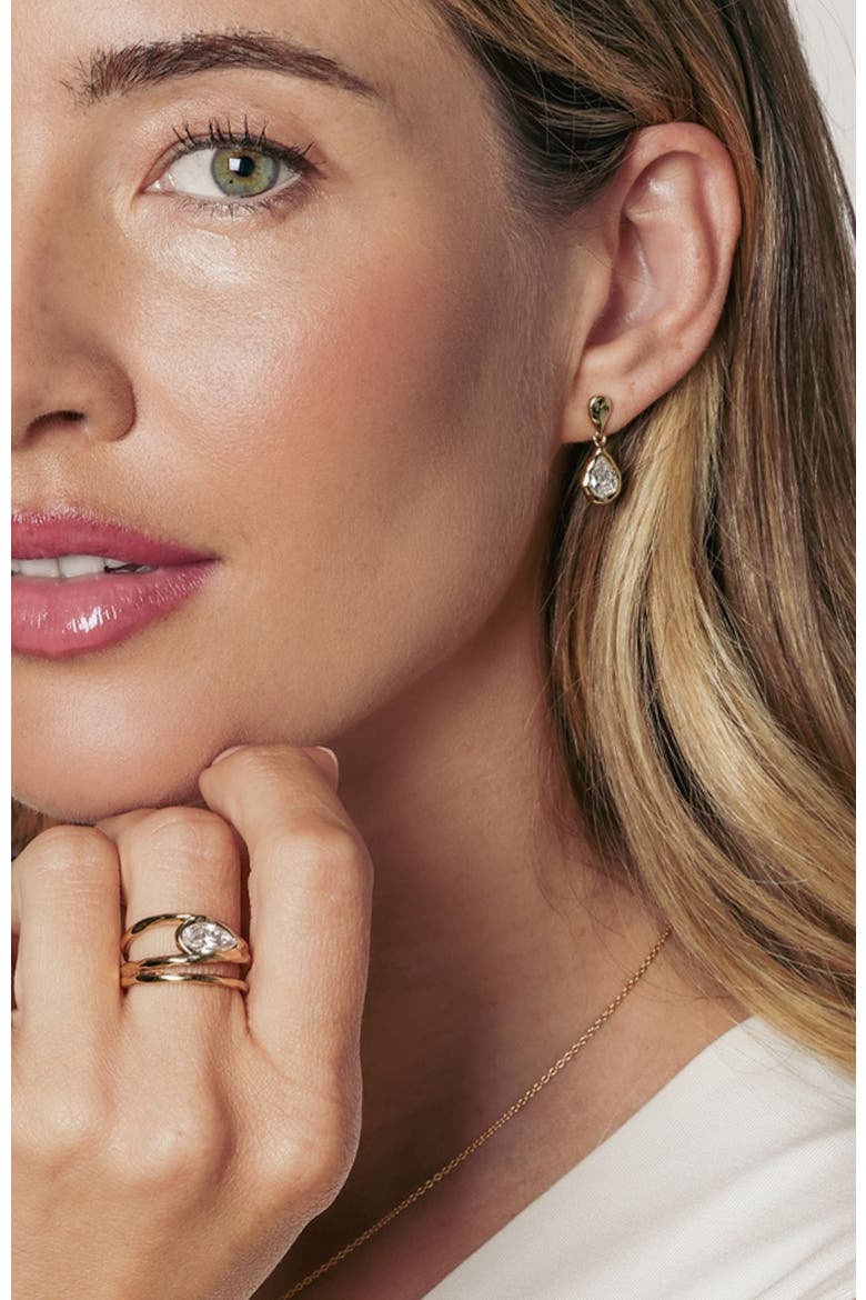 Solace Tear Dangle Earrings, Alternate, color, 18k Gold Plated
