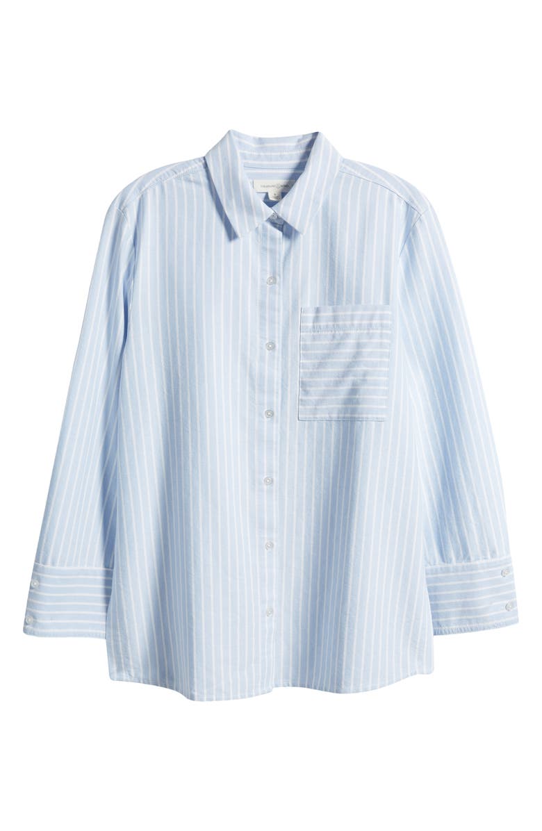 Treasure & Bond Oversize Stripe Poplin Button-Up Shirt, Alternate, color,