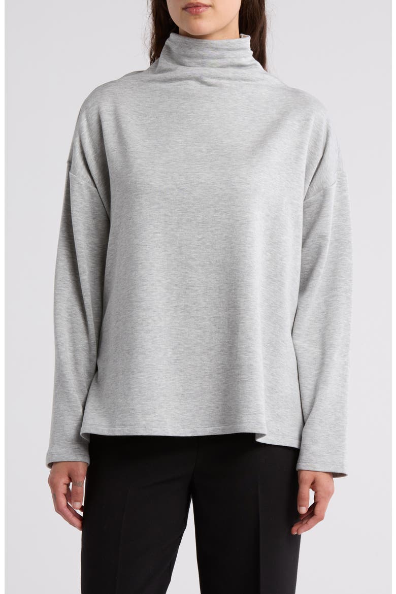 Funnel Neck Boxy Top, Main, color, DARK PEARL