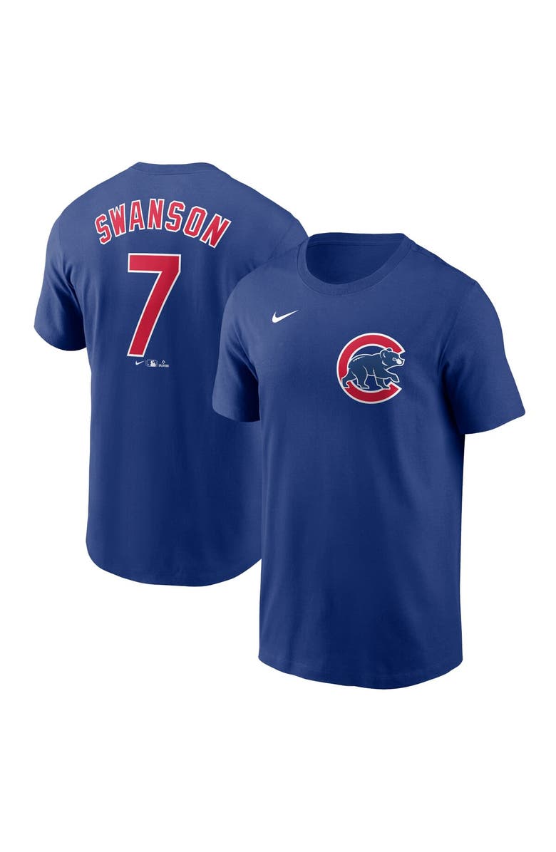 Nike Men's Nike Dansby Swanson Royal Chicago Cubs Fuse Name & Number T-Shirt, Alternate, color, Royal