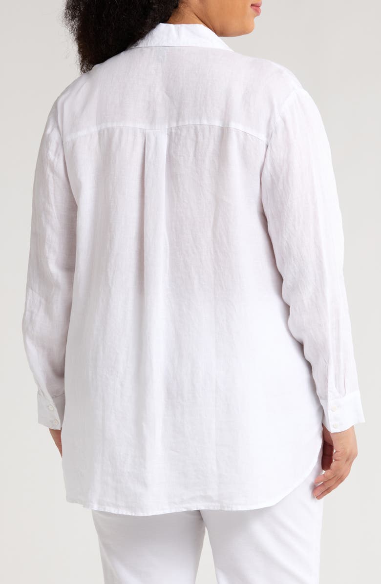 Eileen Fisher Classic Collar Organic Linen Button-Up Shirt, Alternate, color, 