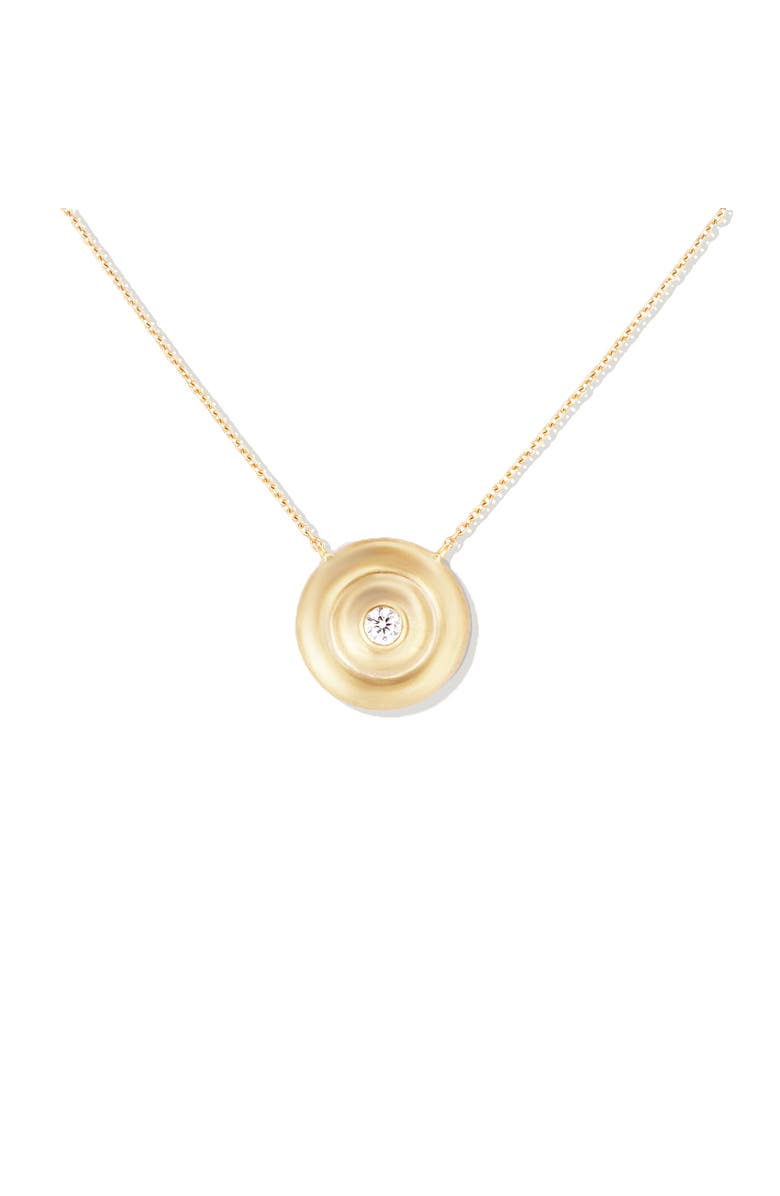 Campbell + Charlotte Evolve Small Disk Pendant Necklace, Main, color, Diamond-Gold