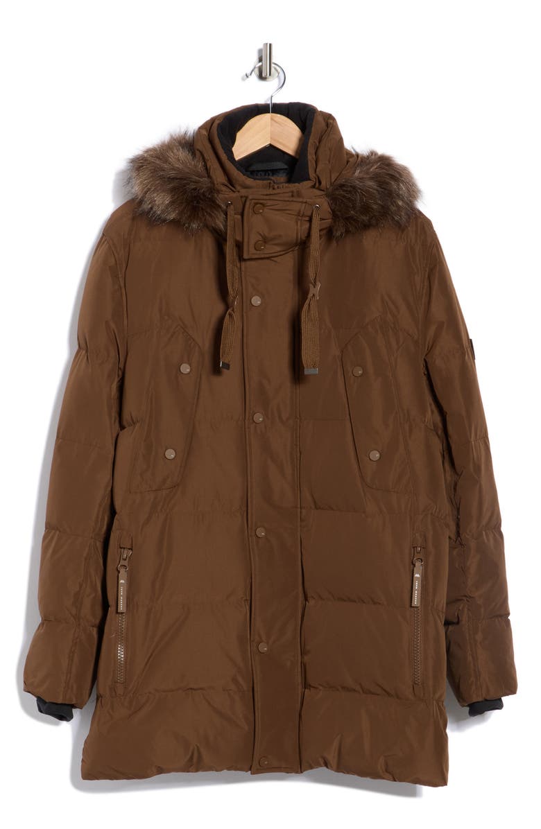 Andrew Marc Gattaca Faux Fur Trim Parka, Alternate, color, Cappuccino