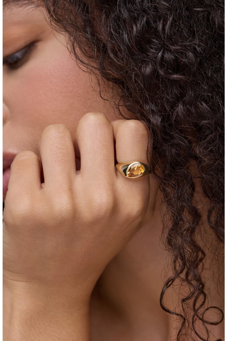 14K Gold Chunky Topaz Ring, Alternate, color, 14K YELLOW GOLD / CITRINE
