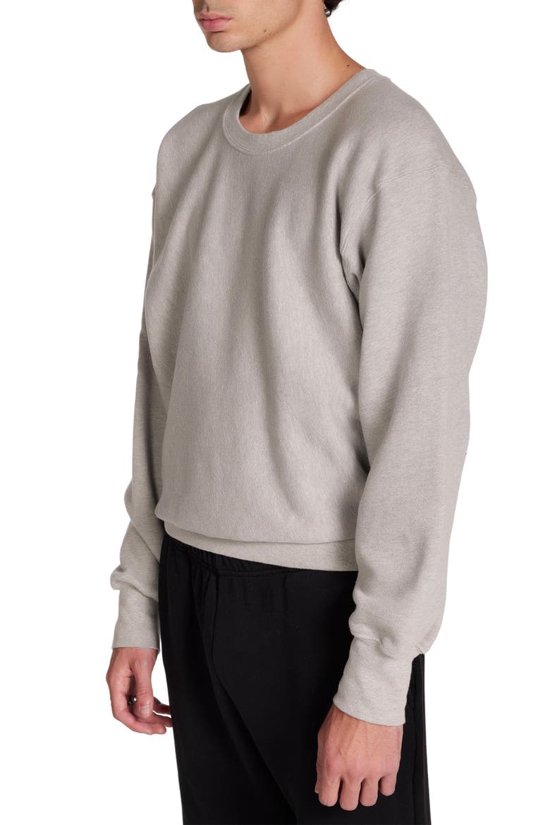 HeavyWeight Cropped Crew Sweater, Alternate, color, Heather Grey