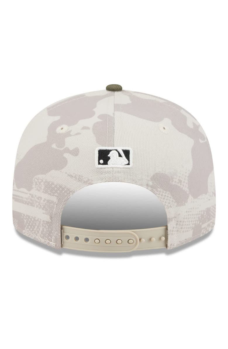 New Era Men's New Era Light Beige/Olive San Francisco Giants 2025 Armed Forces Day Split Panel 9FIFTY Snapback Hat, Alternate, color, 