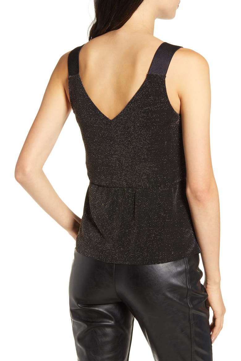 Lauren Metallic Drape Top, Alternate, color, GOLD
