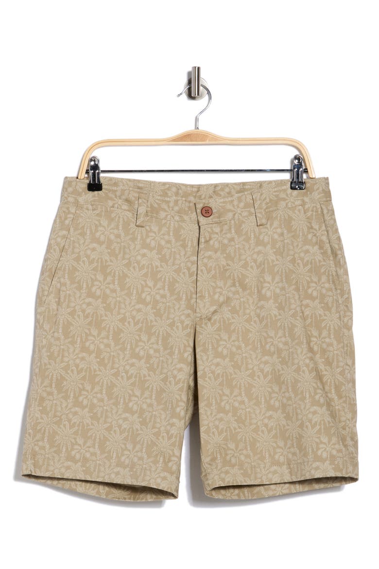 Rich Palms Print Shorts, Alternate, color, STONE KHAKI