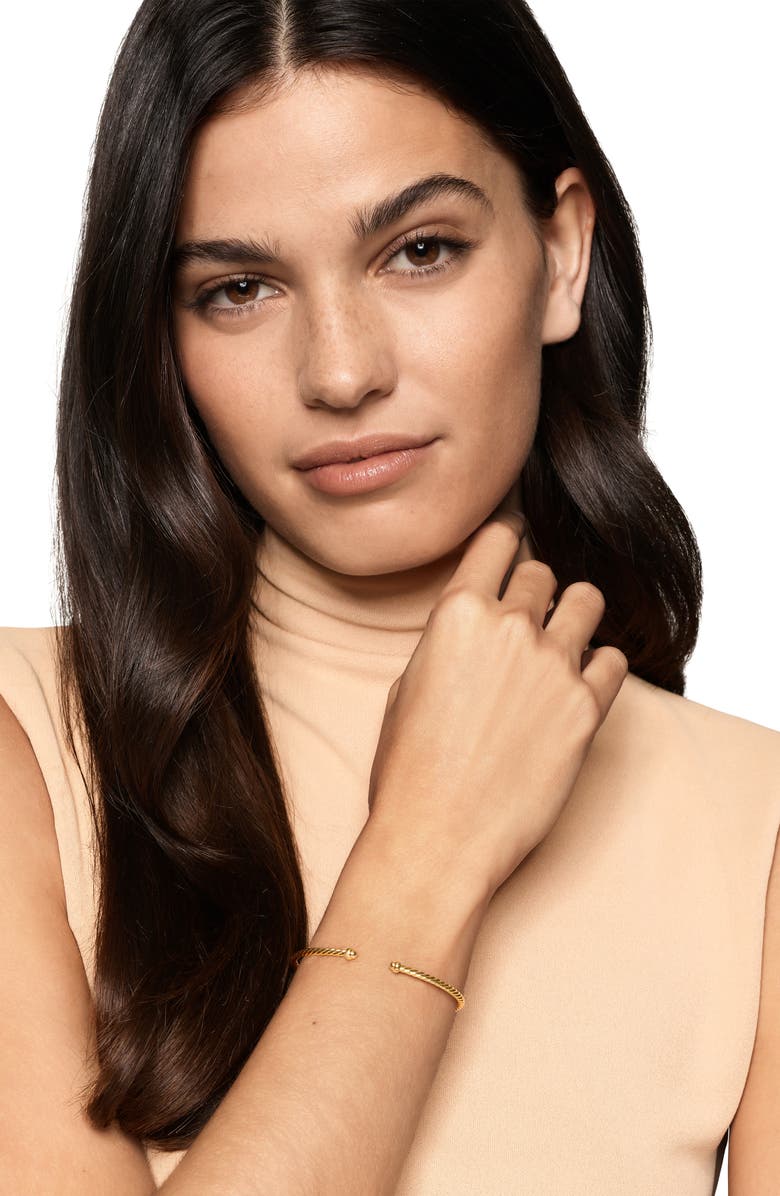 David Yurman Micro Cablespira<sup>®</sup> Flex Bracelet in 18K Gold, 2.6mm, Alternate, color, Gold