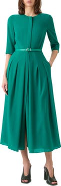 Akris Shelley Belted Wool Dress
