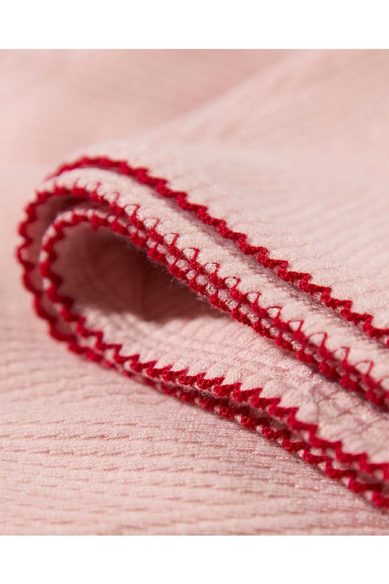 Baby Heart-Embroidered Textured Swaddle Blanket, Alternate, color, Blush Pink