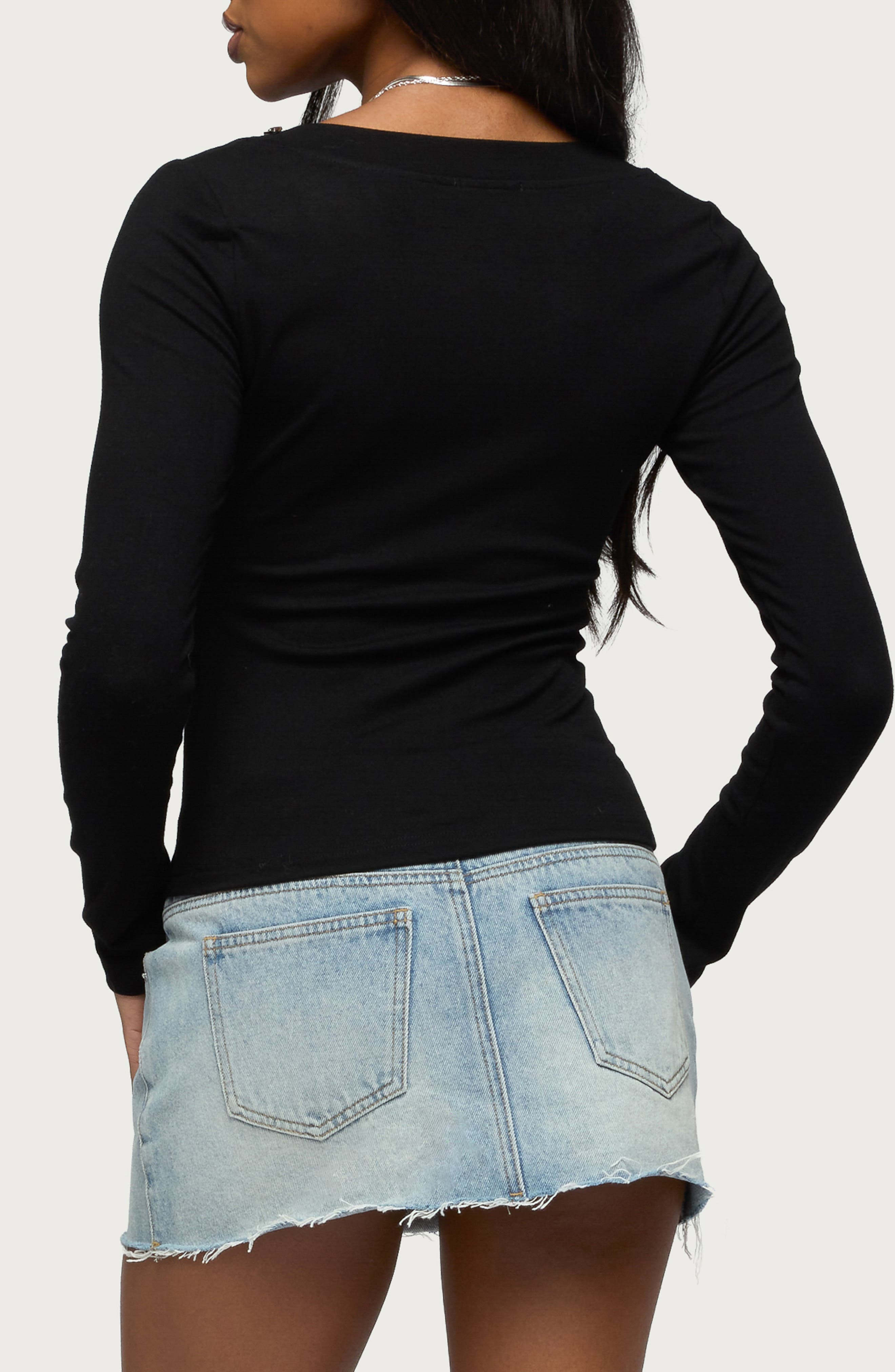 Rossie Studded Long Sleeve T-Shirt - image 2