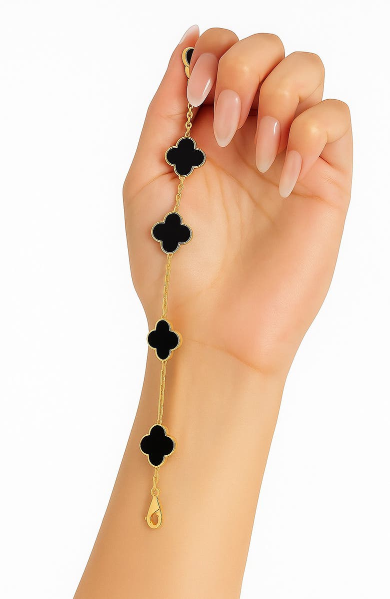 GABI RIELLE Clover Station Chain Bracelet, Alternate, color,