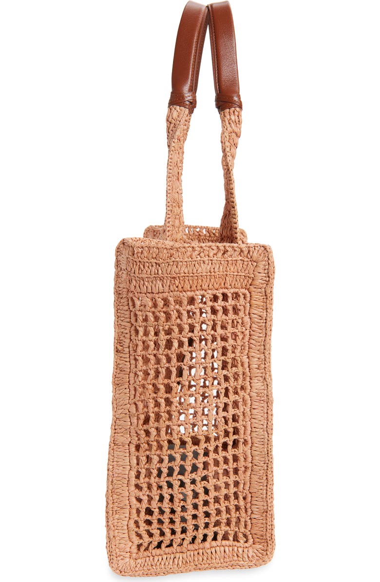 Chloé Summer Banana Crochet Raffia Tote Bag, Alternate, color, Summery Beige
