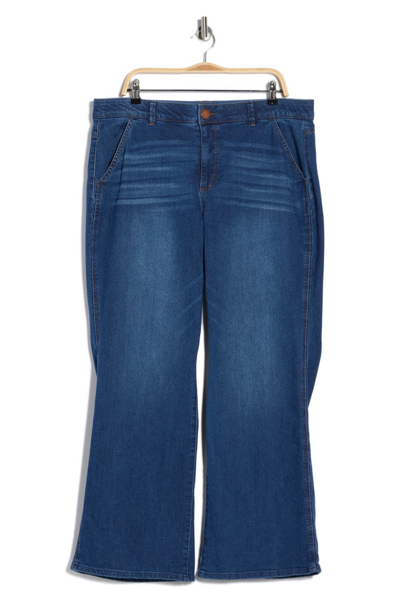Soution Skyrise Double Side Flare Jeans, Alternate, color, BLUE