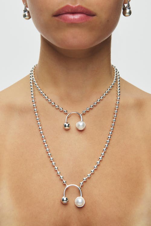 67jewelry Pearl Necklace In Silver