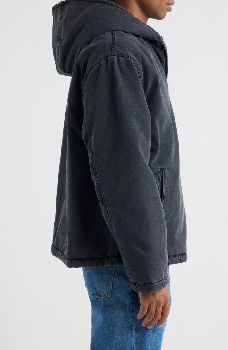 Carhartt Work In Progress Mitch Fleece Lined Hooded Jacket, Alternate, color, Black (Dusky Canvas)