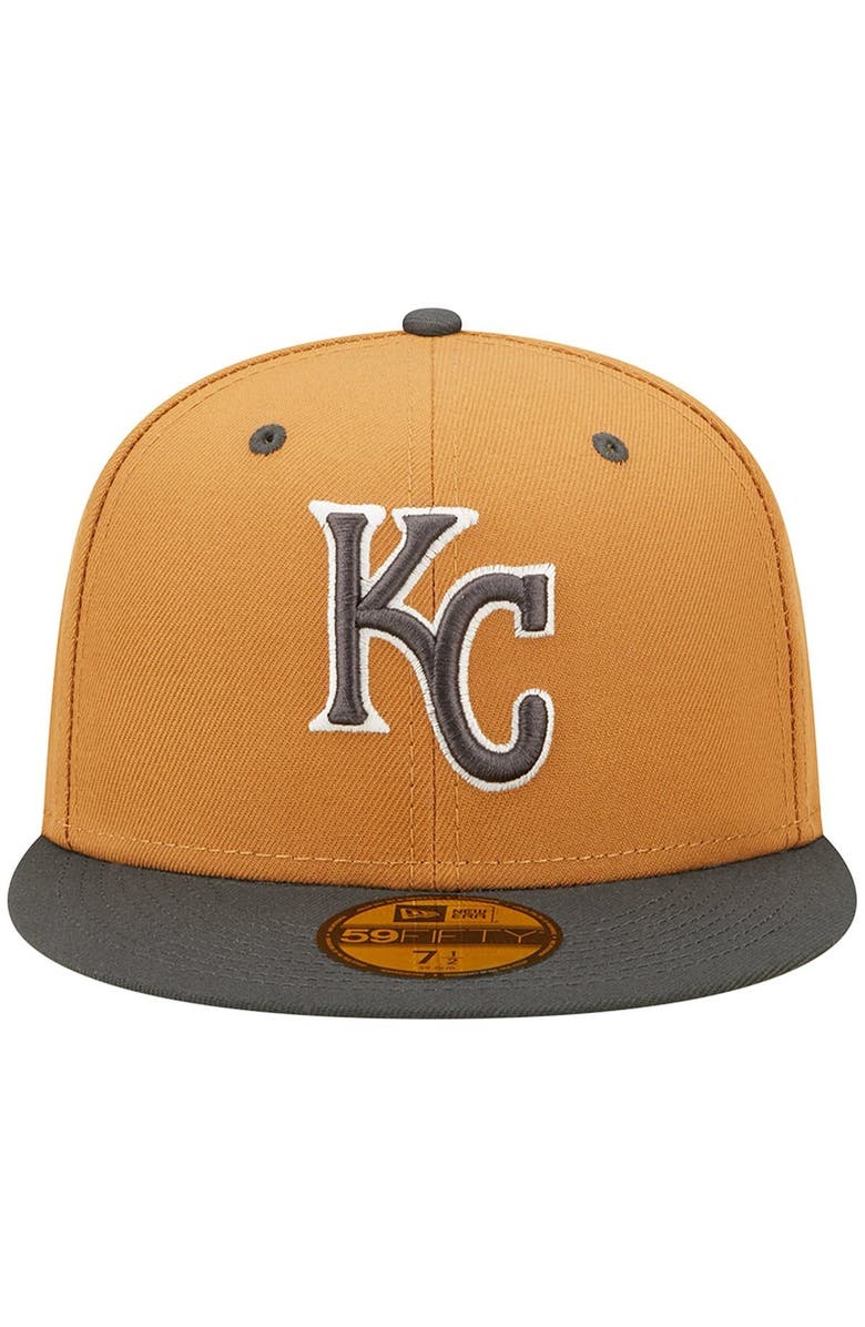 New Era Men's New Era Brown/Charcoal Kansas City Royals Two-Tone Color Pack 59FIFTY Fitted Hat, Alternate, color, 