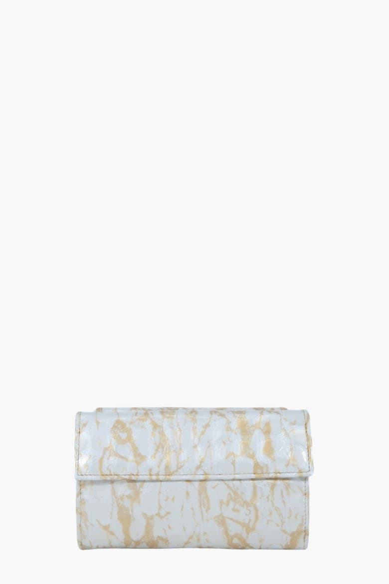 Gallop Patent Leather Wallet 206, Alternate, color, Beige / White