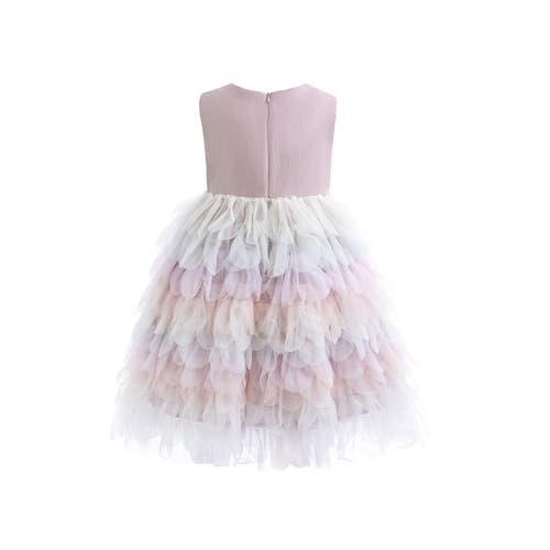 Mimi Tutu Multi Ruffle Layla Dress In Pink