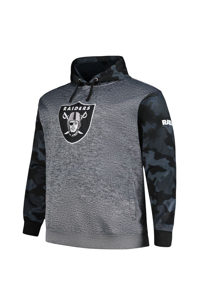 FANATICS Men's Fanatics Branded Heather Charcoal Las Vegas Raiders Big & Tall Camo Pullover Hoodie, Alternate, color, 