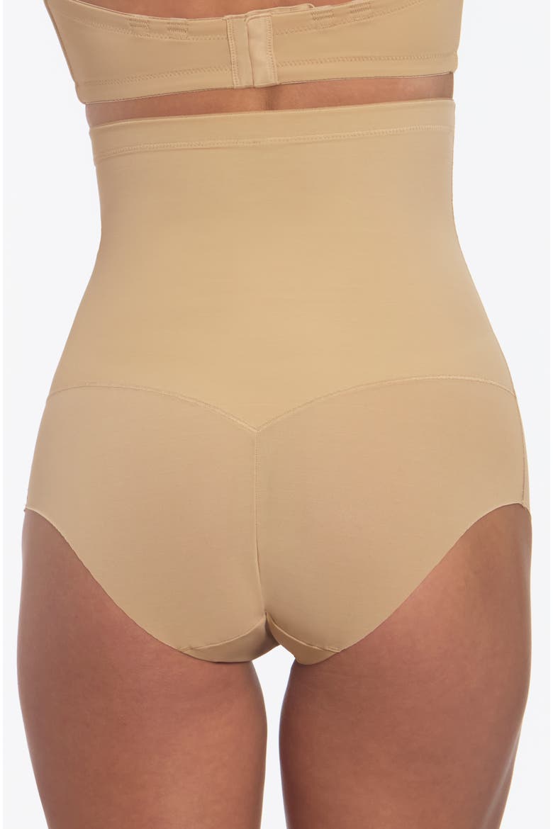 Firm Control High Waist Slimming Brief with Cotton Gusset, Alternate, color, Mocha