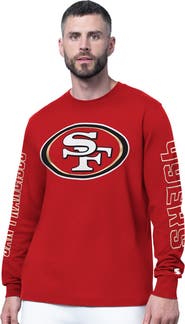 STARTER Men's Starter Scarlet San Francisco 49ers Clutch Hit II Long-Sleeve T-Shirt