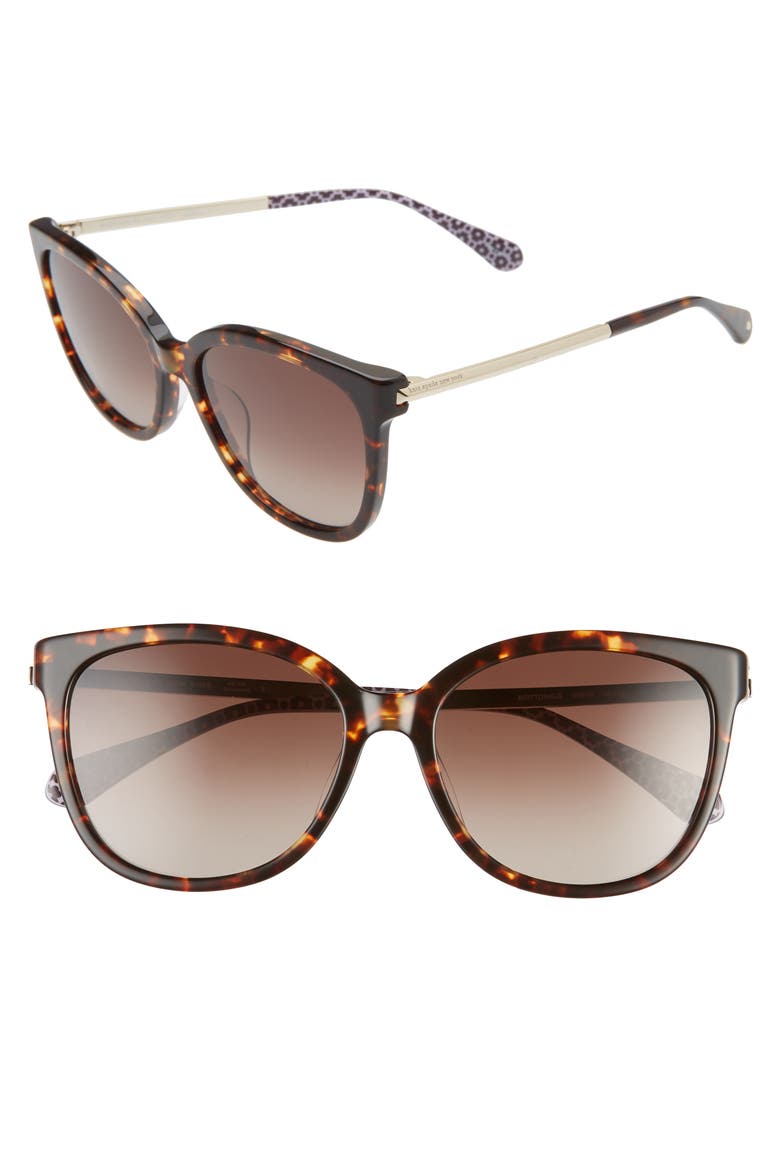 britton 55mm cat eye sunglasses, Main, color, Z/DNUDARK HAVANA/ BROWN