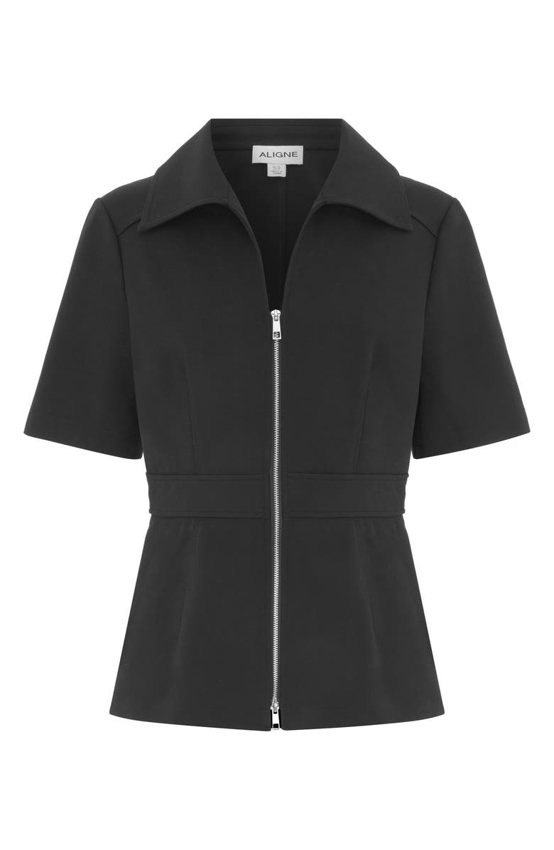 ALIGNE Cecile Zip Front Top, Alternate, color, Black