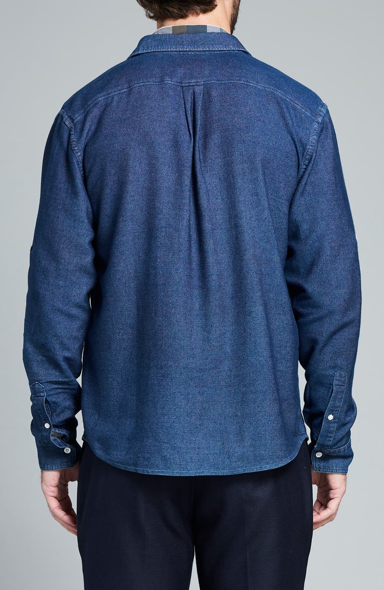 Billy Reid Scout Cotton Button-Up Shirt, Alternate, color, Carbon Blue