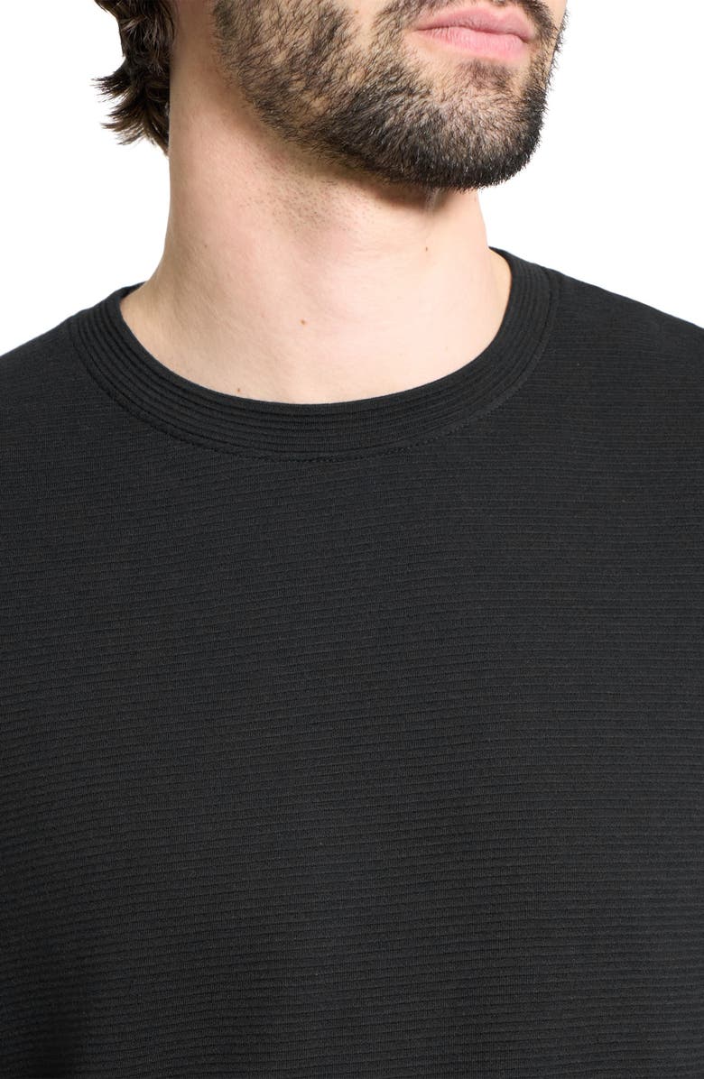 Theory Delroy Textured Long Sleeve T-Shirt, Alternate, color, Black