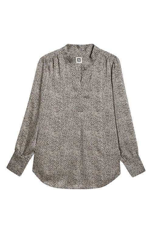 Anne Klein Print Top In Brown
