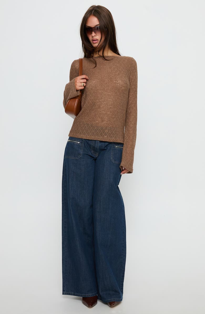 Princess Polly Tuppence Textured Long Sleeve Top, Alternate, color, 